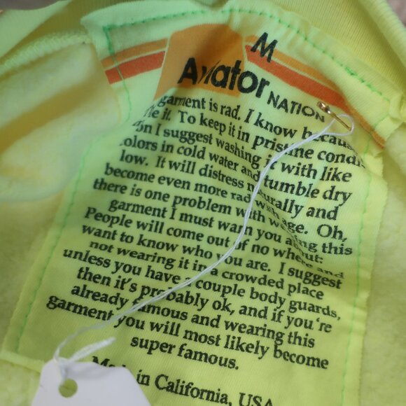 NWT Womens Aviator Nation Neon Yellow Governors Ball Graphic Sweatshirt M - Picture 10 of 15